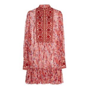 byTiMo Embroidered Floral Print Chiffon Mini Dress - sz XS